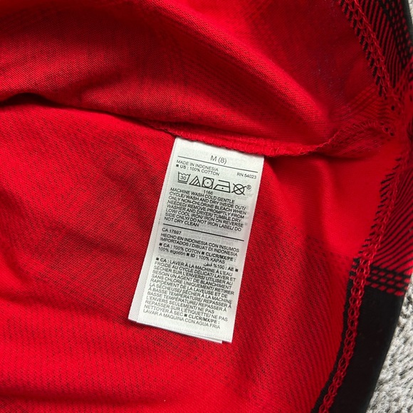 NWT Old Navy Red and Black Buffalo Plaid Cotton Knit Checkered Kids Dress - Picture 5 of 5